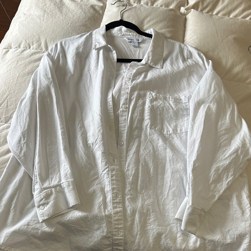 Old Navy Cream Button-Up Shirt